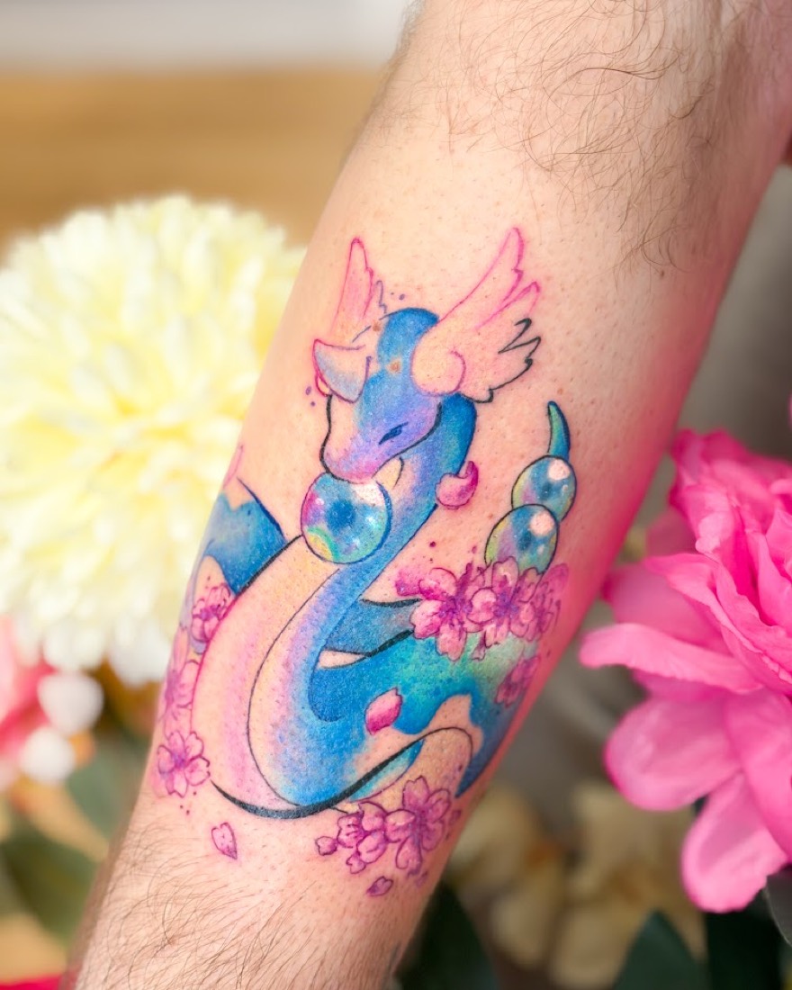 Tatouage Dragon réalisé par Erika, Phanpy Ink, Villefranche-sur-Saône
