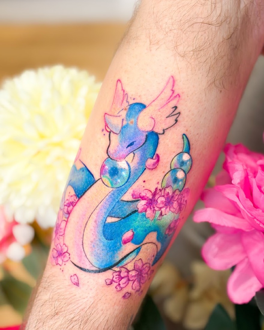 Tatouage Dragon réalisé par Erika, Phanpy Ink, Villefranche-sur-Saône