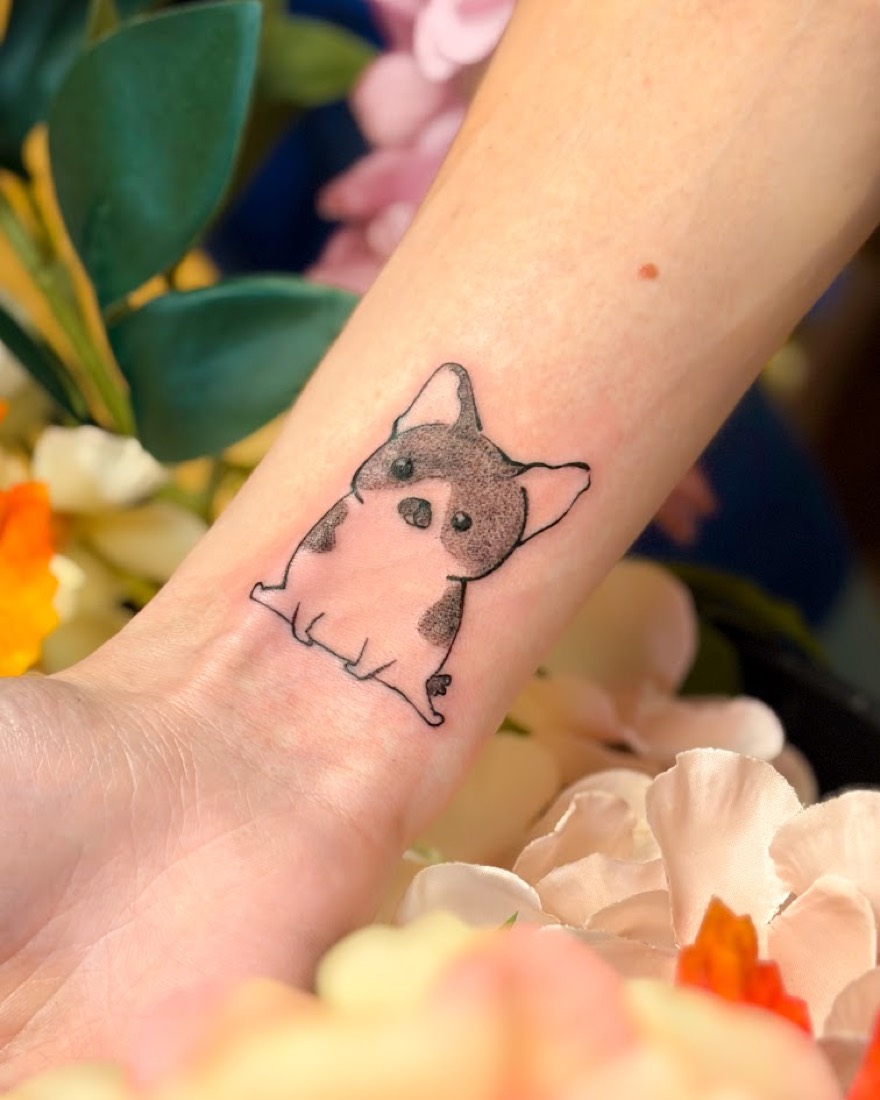 Tatouage Chien réalisé par Erika, Phanpy Ink, Villefranche-sur-Saône