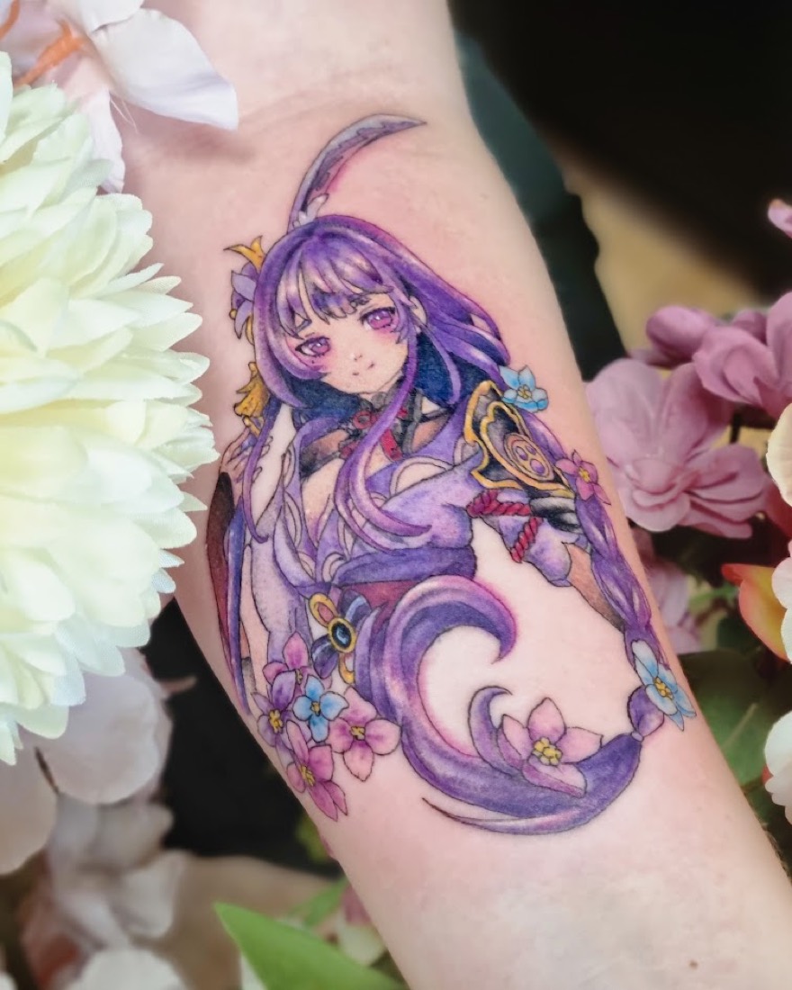Tatouage Genshin Impact en couleur, Phanpy Ink