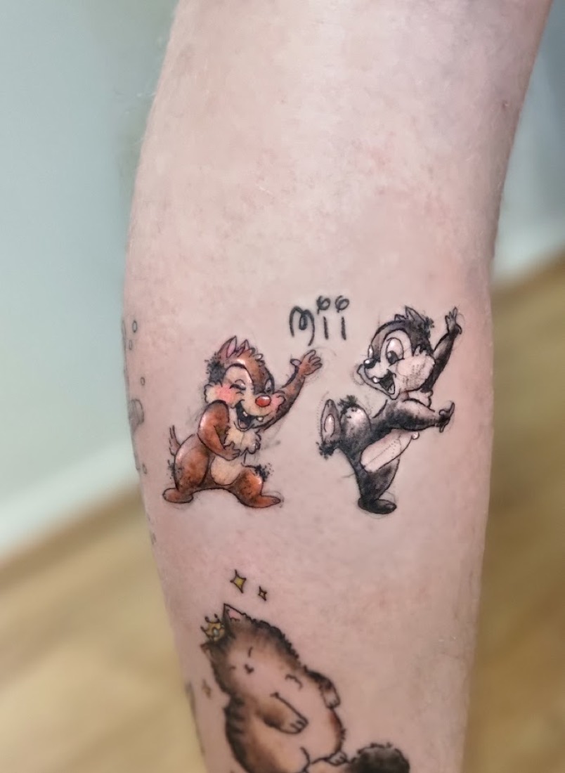 Tatouage Tic et Tac réalisé par Erika, Phanpy Ink, Villefranche-sur-Saône