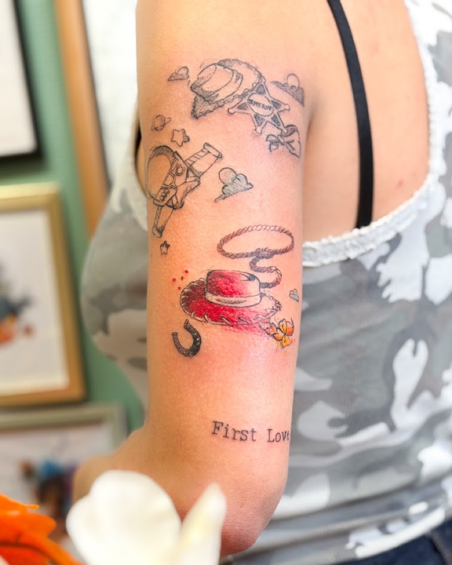 Tatouage Toy Story réalisé par Erika, Phanpy Ink, Villefranche-sur-Saône